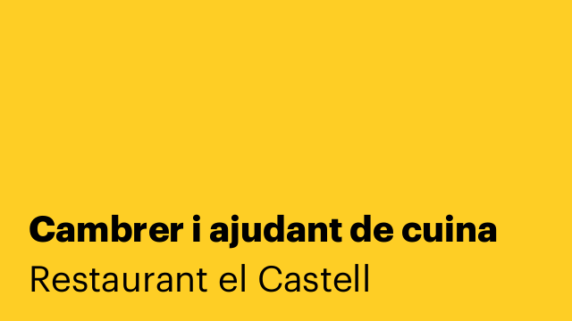 Cambrer i ajudant de cuina