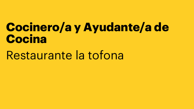 Cocinero/a y Ayudante/a de Cocina