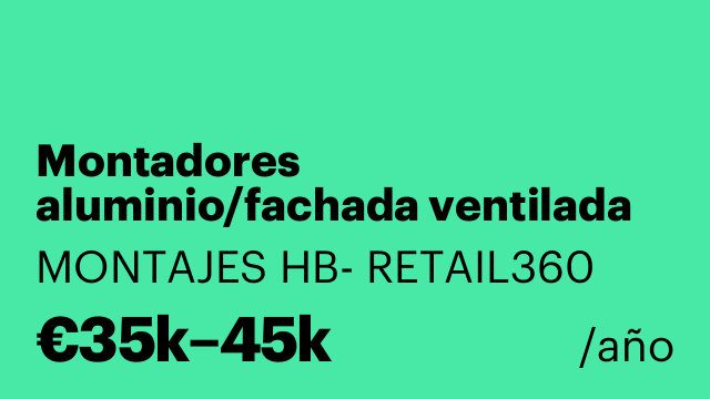 Montadores aluminio/fachada ventilada