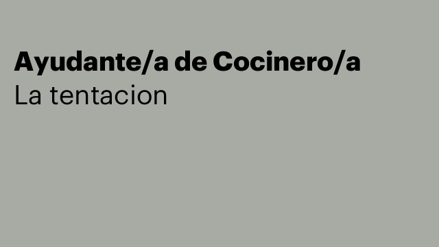 Ayudante/a de Cocinero/a
