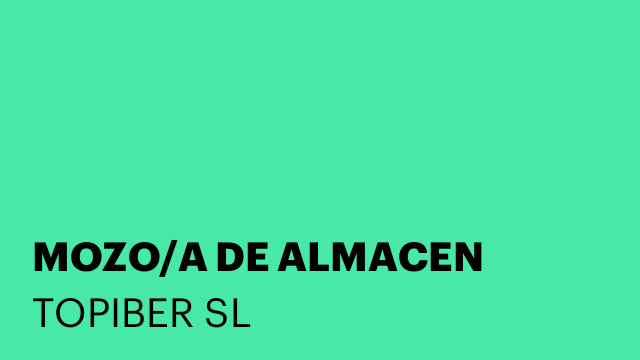 MOZO/A DE ALMACEN