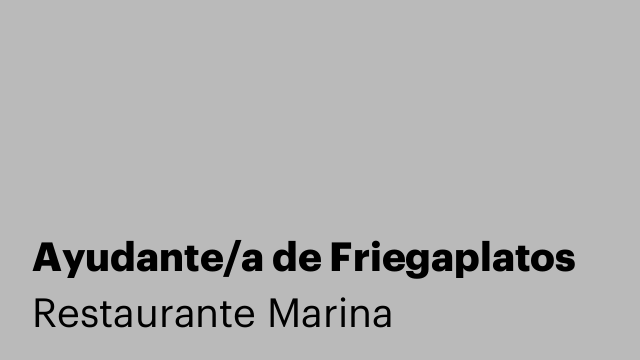 Ayudante/a de Friegaplatos