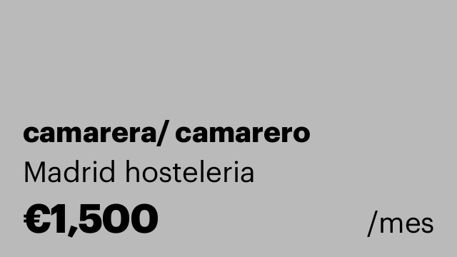 camarera/ camarero