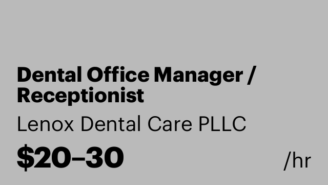 Dental Office Manager / Receptionist