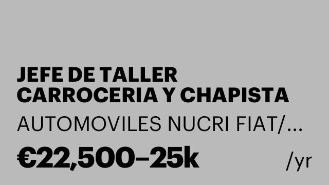 JEFE DE TALLER CARROCERIA Y CHAPISTA