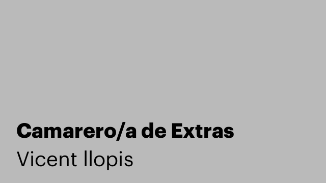 Camarero/a de Extras