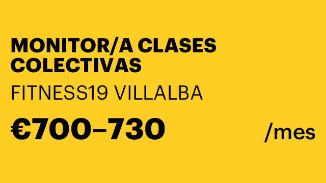 MONITOR/A CLASES COLECTIVAS