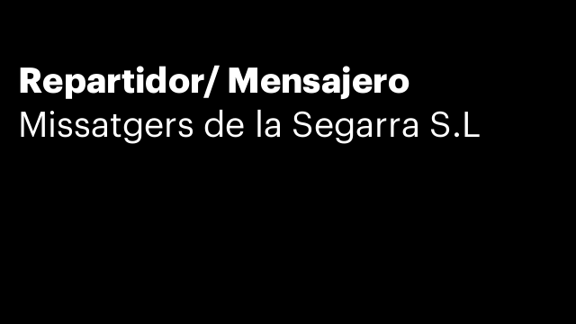 Repartidor/ Mensajero