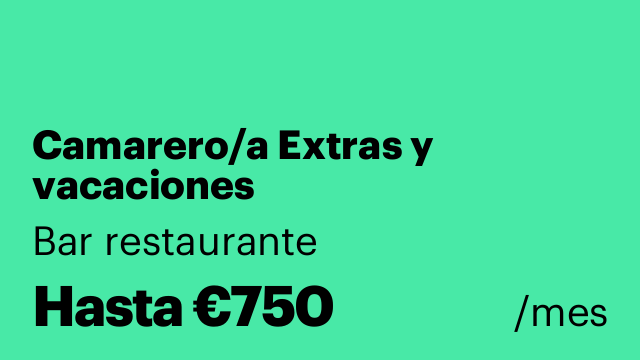 Camarero/a Extras y vacaciones
