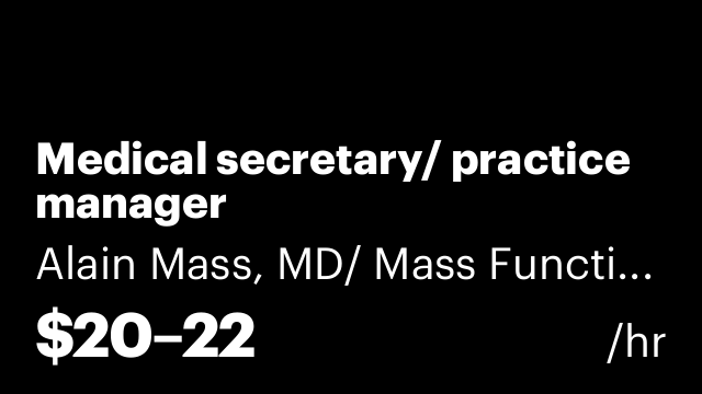 Medical secretary/ practice manager