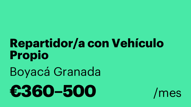 Repartidor/a con Vehículo Propio