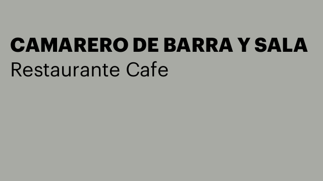 CAMARERO DE BARRA Y SALA