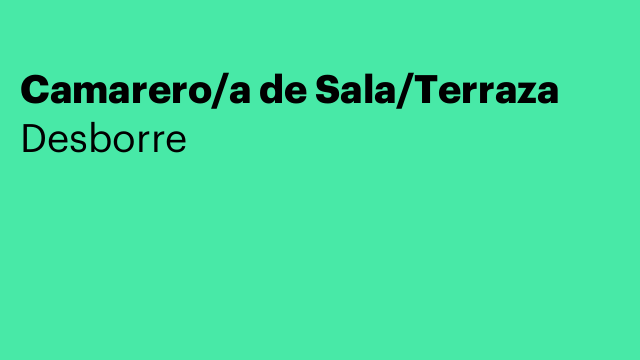 Camarero/a de Sala/Terraza
