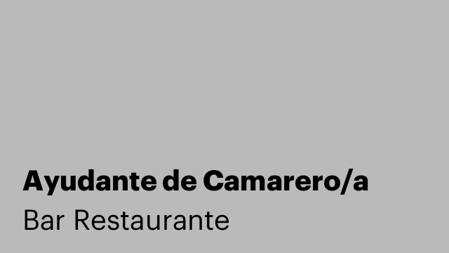 Ayudante de Camarero/a