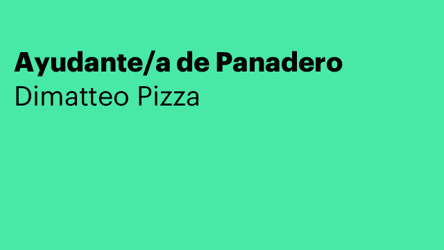 Ayudante/a de Panadero