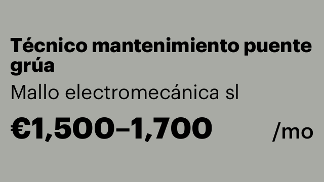 Técnico mantenimiento puente grúa