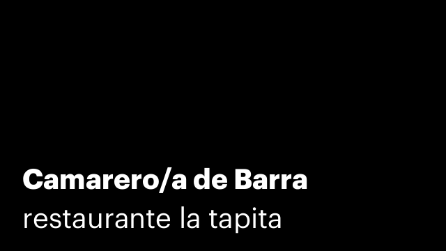 Camarero/a de Barra