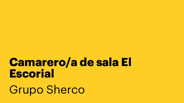 Camarero/a de sala El Escorial