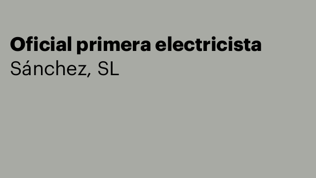 Oficial primera electricista