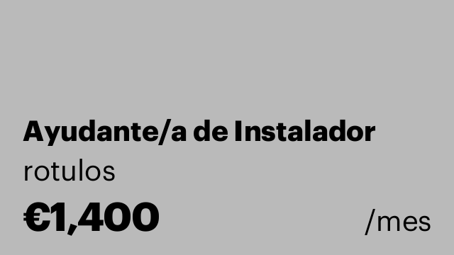 Ayudante/a de Instalador