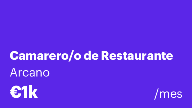 Camarero/o de Restaurante
