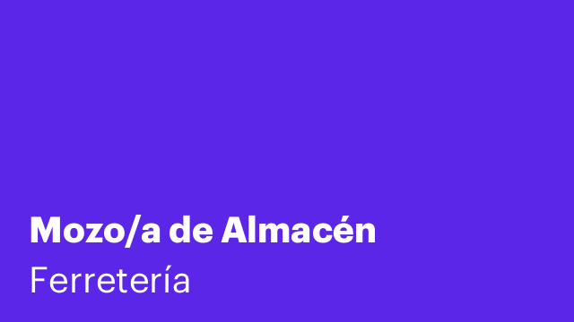 Mozo/a de Almacén
