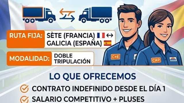 Conductor/a de Tráiler C+E – Doble Tripulación Ruta Fija Sete - Galicia