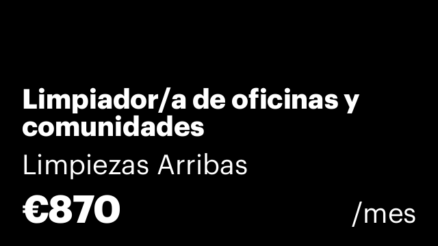 Limpiador/a de oficinas y comunidades