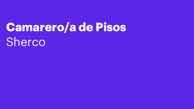 Camarero/a de Pisos