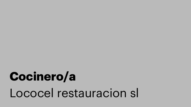 Cocinero/a