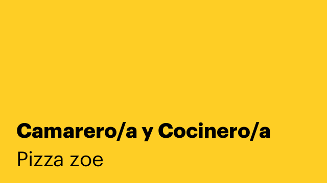 Camarero/a y Cocinero/a