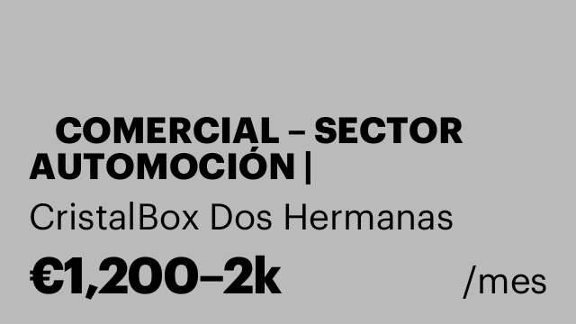 🚗 COMERCIAL – SECTOR AUTOMOCIÓN | REPARACIÓN Y SUSTITUCIÓN DE LUNAS