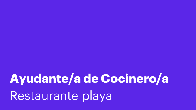 Ayudante/a de Cocinero/a