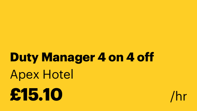 Duty Manager 4 on 4 off