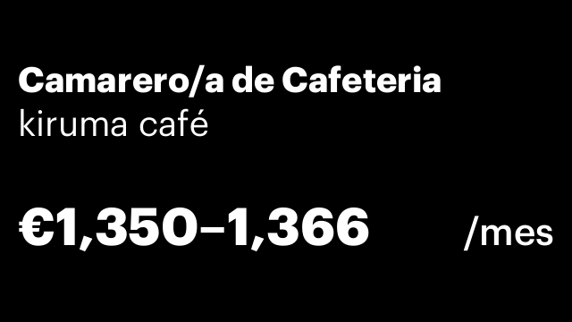 Camarero/a de Cafeteria