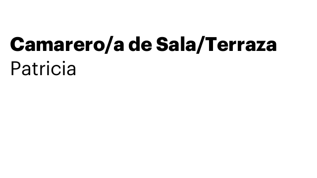 Camarero/a de Sala/Terraza