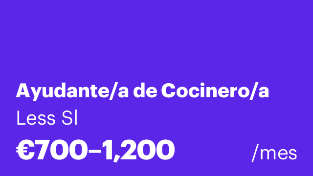 Ayudante/a de Cocinero/a