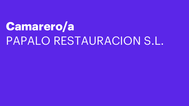 Camarero/a