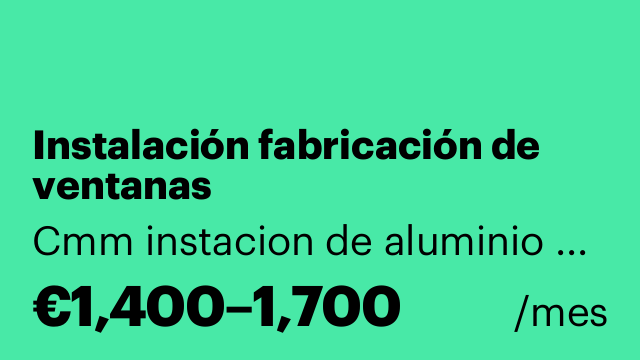 Instalación fabricación de ventanas