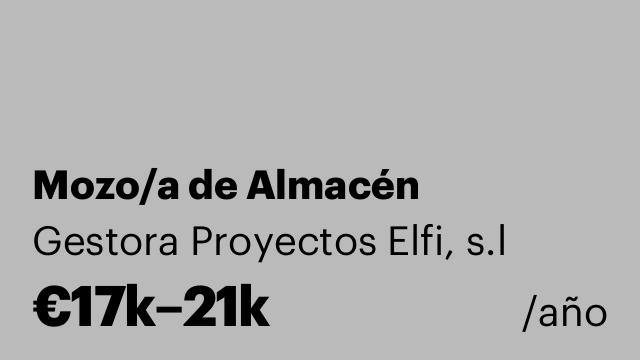 Mozo/a de Almacén