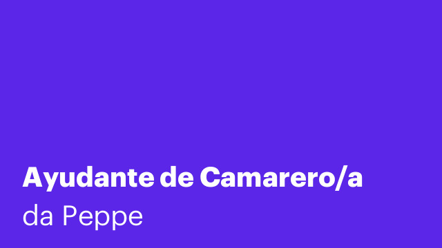 Ayudante de Camarero/a
