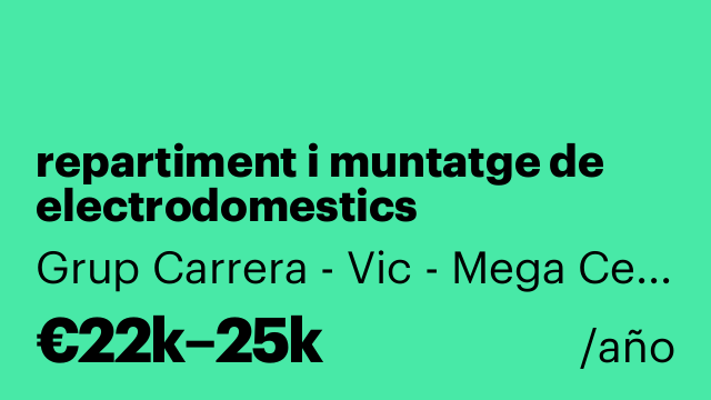 repartiment i muntatge de electrodomestics