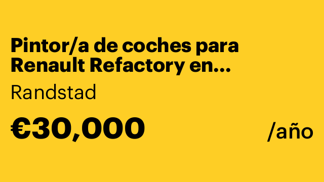 Pintor/a de coches para Renault Refactory en Valladolid