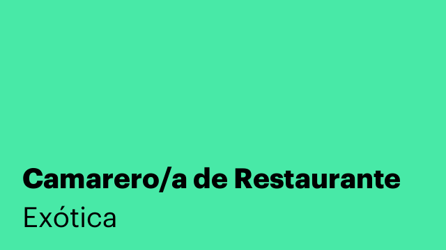 Camarero/a de Restaurante