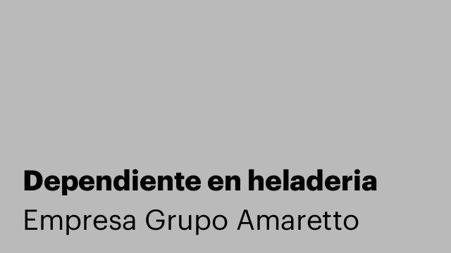 Dependiente en heladeria