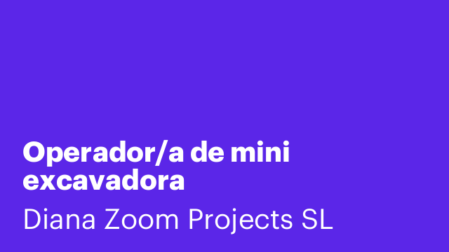 Operador/a de mini excavadora
