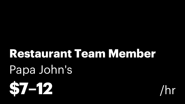 Restaurant Team Member