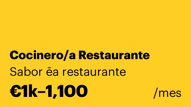 Cocinero/a Restaurante