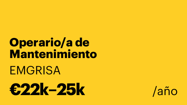 Operario/a de Mantenimiento