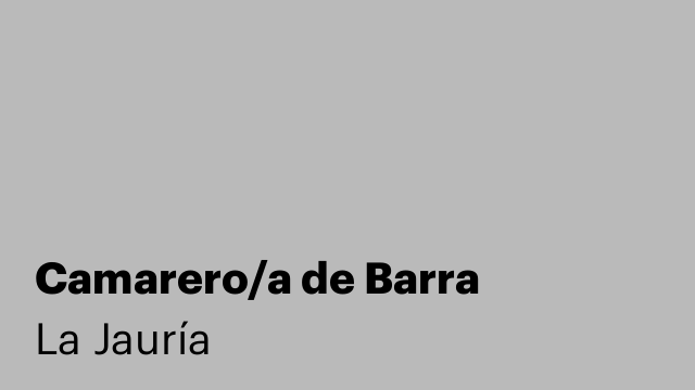 Camarero/a de Barra